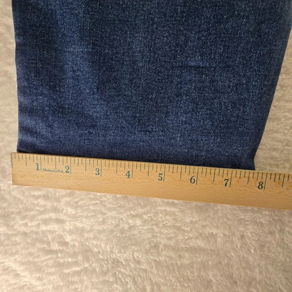 Frye Straight Stretch Womens Jeans Sz‎ 10 33x27 Dark Festival Western Logo Denim